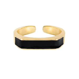 Trendy Ringe Enamel Black-gold