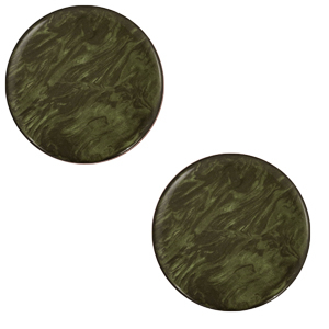 12 mm flach cabochons Polaris Elements Lively Army green