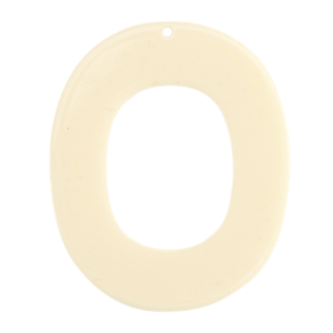 Resin Anh&auml;nger Oval Off white