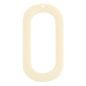 Resin Anh&auml;nger lang Oval Off white