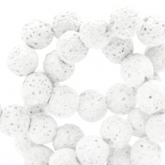 6 mm Naturstein Perlen matt Lava Soft grey