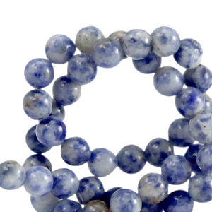 Naturstein Perlen Sodalith und Mikrokline 6mm Blue