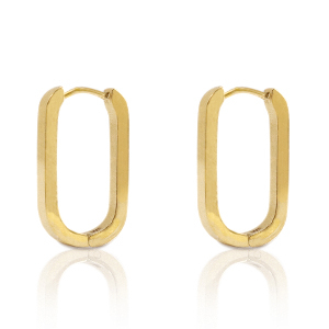 Ohrringe aus Stainless Steel - Rostfreiem Stahl Oval Gold