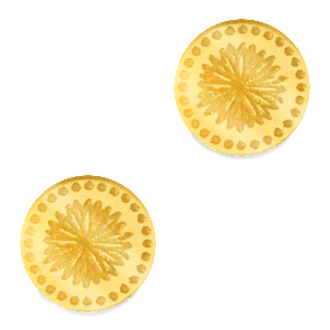Plexx Cabochons 12mm Geburtsblume September-Aster Gold