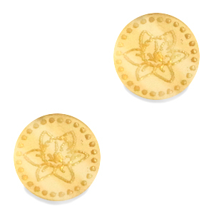 Plexx Cabochons 12mm Geburtsblume M&auml;rz-Osterglocke Gold