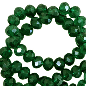 Top Glas Facett Perlen 6x4 mm rondellen Fairway green-pearl shine coating