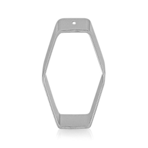 Metall Anh&auml;nger DQ Hexagon Antik silber (Nickelfrei)