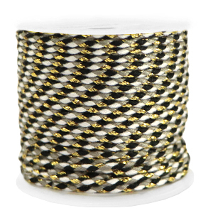Trendy Kordel geflochten 2mm Gold-black