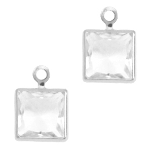 Anh&auml;nger Kristallglas Square Crystal-silver