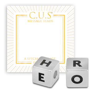 C.U.S&reg; Schmuck Message Beads W&uuml;rfel Hero 8mm Antik silber (Nickelfrei)