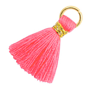 Perlen Quaste 2cm Gold-Neon pink