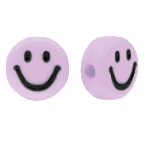 Buchstaben Perlen aus Acryl Smiley Lilac purple