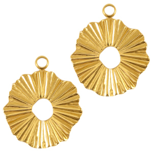 Stainless Steel - Rostfrei Stahl Anh&auml;nger 17mm Gold