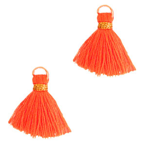Perlen Quaste 1.5cm Gold-neon orange