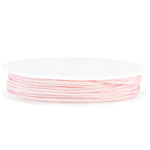 Makramee Band geflochten 1mm Soft pink metallic