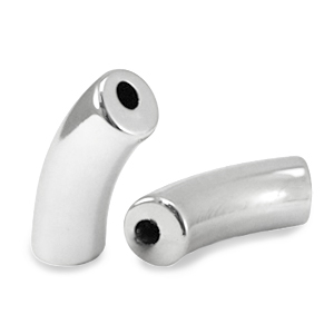 Acryl perlen Tube Silver