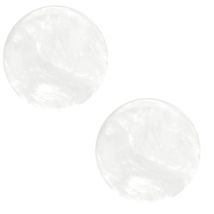 12 mm flach cabochons Polaris Elements Jais White
