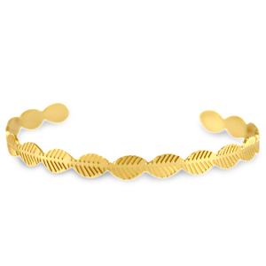 Armb&auml;nder aus Stainless Steel - Rostfreiem Stahl Blatt Gold