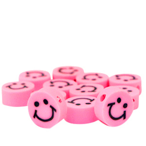Polymer Perlen Smiley Pink
