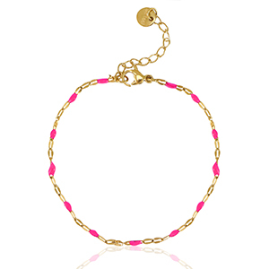 Armb&auml;nder aus Stainless Steel - Rostfreiem Stahl Neon fuchsia pink-gold
