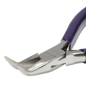 Beadsmith Flachzange gebogen mit Feder Dark blue-silber