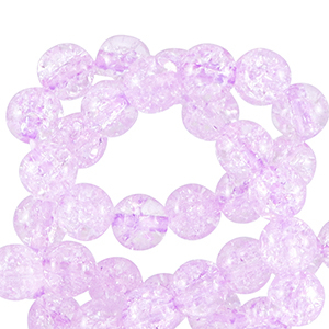 6 mm Glasperlen crackle Sheer lilac pink