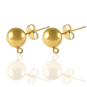 Ohrringe / Ohrstecker aus Stainless Steel - Rostfreiem Stahl mit &Ouml;se 8mm Gold