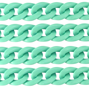 Acrylkette 29mm shiny Turquoise green