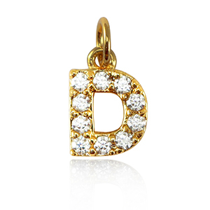 Brass TQ Metall Anh&auml;nger initial D Gold