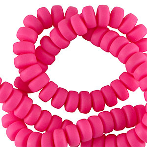 Polymer Perlen Rondell 7mm Neon pink