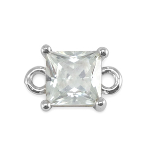 Kristallglas Zwischenst&uuml;cke Viereck Crystal-silver