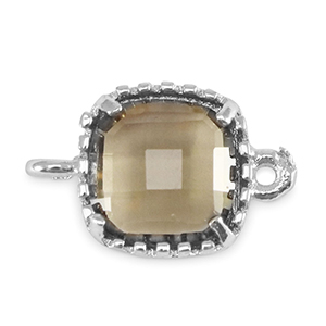 Kristallglas Zwischenst&uuml;cke Viereck Black diamond-silver