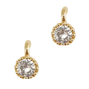 Anh&auml;nger Kristallglas 4mm Crystal-gold