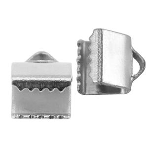 Stainless Steel - Rostfrei Stahl Schmuckzubeh&ouml;r Lintklemme 6mm Silver
