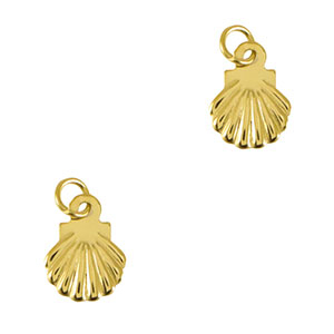 Stainless Steel - Rostfrei Stahl Anh&auml;nger Muschel Gold