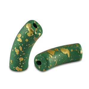 Acryl perlen Tube matt Dark green-gold