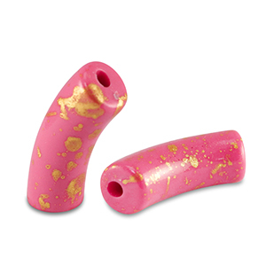 Acryl perlen Tube shiny Pink-gold