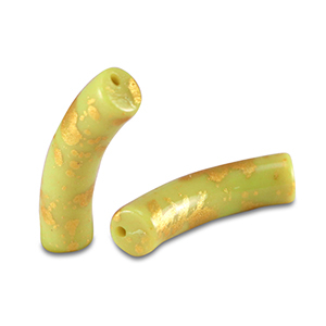 Acryl perlen Tube shiny Lime green-gold