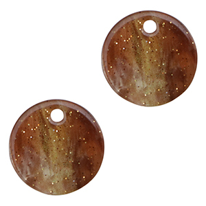 Resin Anh&auml;nger Glitzer 12mm Multicolor brown