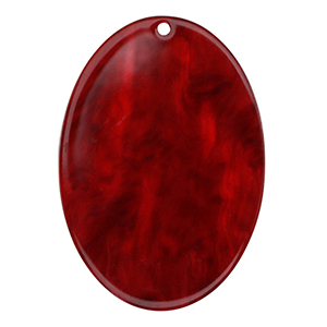 Resin Anh&auml;nger Oval Salsa red