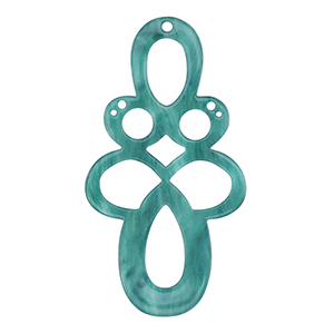 Resin Anh&auml;nger Barock Petrol blue