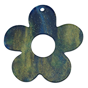 Resin Anh&auml;nger Blume Glitzer Multicolor galaxy