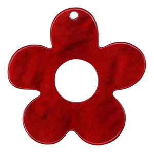 Resin Anh&auml;nger Blume Salsa red