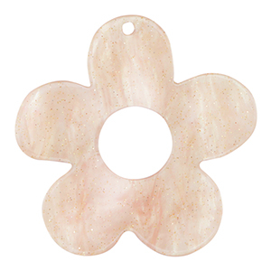 Resin Anh&auml;nger Blume Glitzer Hortensia pink