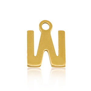 Stainless Steel - Rostfrei Stahl Anh&auml;nger Initial W Gold