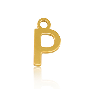 Stainless Steel - Rostfrei Stahl Anh&auml;nger Initial P Gold
