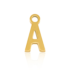 Stainless Steel - Rostfrei Stahl Anh&auml;nger Initial A Gold