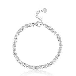 Armb&auml;nder aus Stainless Steel - Rostfreiem Stahl Silber-crystal