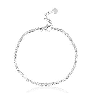 Armb&auml;nder aus Stainless Steel - Rostfreiem Stahl Silber-crystal