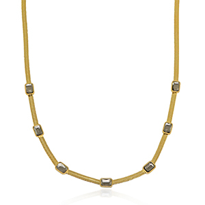 Snake Ketten aus Stainless Steel - Rostfreiem Stahl Crystal Gold-black